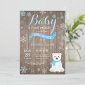 Baby zijn koude Baby shower buiten het Rustic Wint Kaart (Staand voorkant)