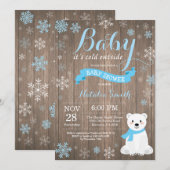 Baby zijn koude Baby shower buiten het Rustic Wint Kaart (Voorkant / Achterkant)