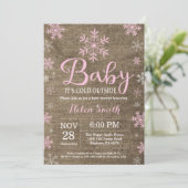 Baby zijn koude Baby shower buiten het Rustic Wint Kaart (Staand voorkant)