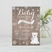 Baby zijn koude Baby shower buiten het Rustic Wint Kaart (Staand voorkant)