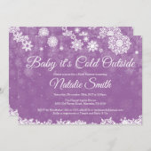 Baby zijn koude Baby shower buiten het Rustic Wint Kaart (Voorkant / Achterkant)