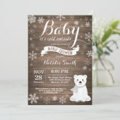 Baby zijn koude Baby shower buiten het Rustic Wint Kaart (Staand voorkant)