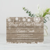 Baby zijn koude Baby shower buiten het Rustic Wint Kaart (Staand voorkant)