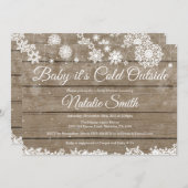 Baby zijn koude Baby shower buiten het Rustic Wint Kaart (Voorkant / Achterkant)
