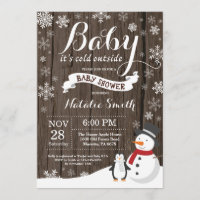 Baby zijn koude Baby shower buiten het Rustic Wint