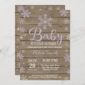 Baby zijn koude Baby shower buiten het Rustic Wint Kaart (Voorkant / Achterkant)