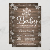 Baby zijn koude Baby shower buiten het Rustic Wint Kaart (Voorkant / Achterkant)