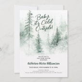 Baby zijn koude Baby shower buiten het winterbos Kaart (Voorkant)