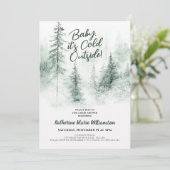 Baby zijn koude Baby shower buiten het winterbos Kaart (Staand voorkant)