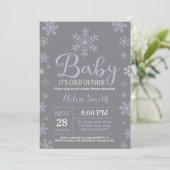 Baby zijn koude Baby shower buiten het wintermeisj Kaart (Staand voorkant)