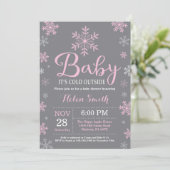 Baby zijn koude Baby shower buiten het wintermeisj Kaart (Staand voorkant)