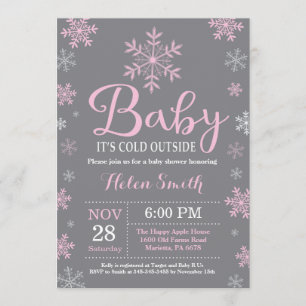 Baby zijn koude Baby shower buiten het wintermeisj Kaart