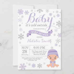 Baby zijn koude Baby shower buiten het wintermeisj Kaart