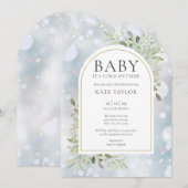 Baby zijn koude Baby shower buiten wintersneeuw Kaart (Voorkant / Achterkant)