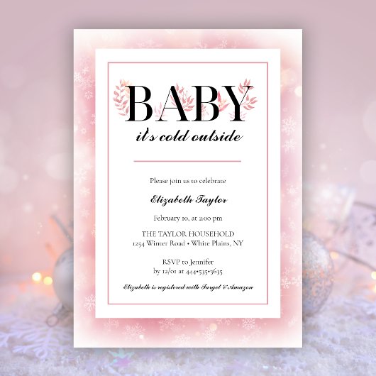 Baby zijn koude Baby shower buiten wintersneeuw Kaart
