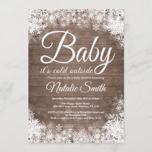 Baby zijn koude Baby shower buiten wintersneeuwvlo Kaart