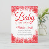 Baby zijn koude Baby shower buiten wintersneeuwvlo Kaart (Staand voorkant)