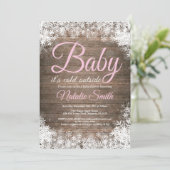 Baby zijn koude Baby shower buiten wintersneeuwvlo Kaart (Staand voorkant)