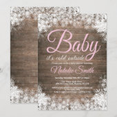 Baby zijn koude Baby shower buiten wintersneeuwvlo Kaart (Voorkant / Achterkant)