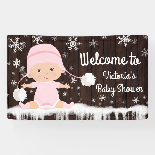 Baby zijn koude buiten Baby shower banner (Horizontaal)