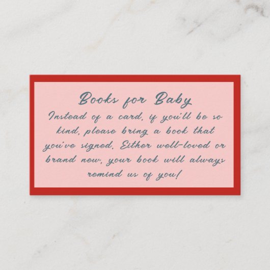 Baby zijn koude buiten baby shower boek verzoek informatiekaartje (Voorkant)