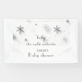 baby zijn koude buiten Baby shower Spandoek