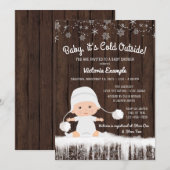 Baby zijn koude buiten Baby shower uitnodiging (Voorkant / Achterkant)