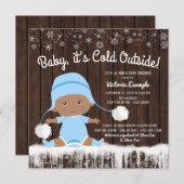 Baby zijn koude buiten Baby shower uitnodiging (Voorkant / Achterkant)