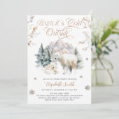 Baby zijn koude buiten Beer Baby shower Kaart (Staand voorkant)