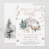 Baby zijn koude buiten Beer Baby shower Kaart (Voorkant / Achterkant)