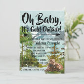 Baby Zijn koude buiten Beer Baby shower uitnodigin Kaart (Staand voorkant)