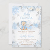 Baby zijn koude buiten blauw Beren Baby shower Kaart (Voorkant)
