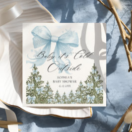 Baby zijn koude buiten Blue Bow Baby shower Servet