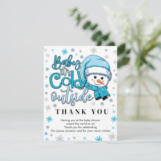 baby zijn koude buiten dank u kaarten (Staand voorkant)
