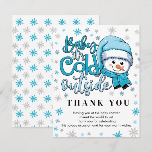 baby zijn koude buiten dank u kaarten (Voorkant / Achterkant)