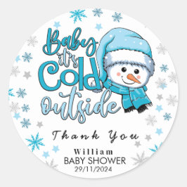 baby zijn koude buiten dank u ronde sticker