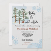 Baby zijn koude buiten de sneeuwvlok van het winte kaart (Voorkant)