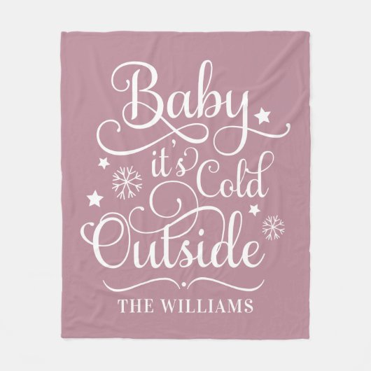 Baby zijn Koude buiten de Vakantie van de Familie  Fleece Deken (Voorkant)