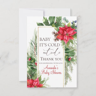 Baby zijn koude buiten de winter Baby shower gunst Bedankkaart