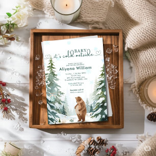 Baby zijn koude buiten de winter Baby shower parti Kaart
