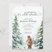 Baby zijn koude buiten de winter Baby shower parti Kaart (Voorkant)