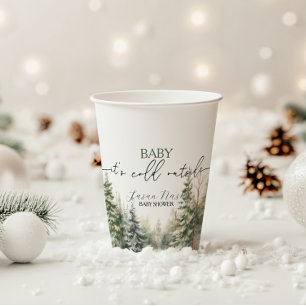 Baby zijn koude buiten de winter Baby shower parti Papieren Bekers