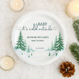 Baby zijn koude buiten de winter Baby shower parti Papieren Bordje