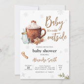 Baby zijn koude buiten de winter warme cacao Baby  Kaart (Voorkant)