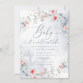 Baby zijn koude buiten elegante vorst baby shower kaart (Voorkant)