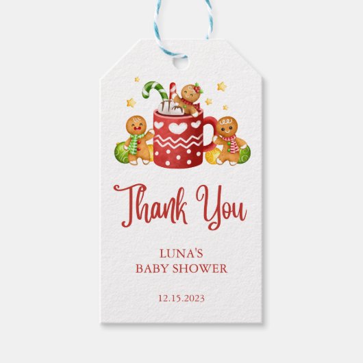 Baby zijn koude buiten gezellig Baby shower Cadeaulabel (Voorkant)