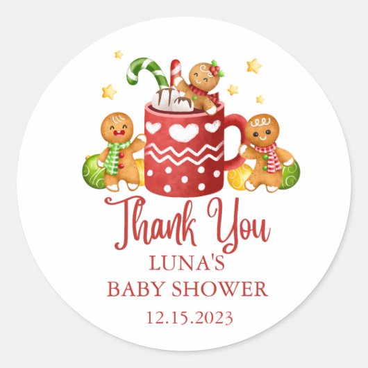 Baby zijn koude buiten gezellig Baby shower Ronde Sticker (Voorkant)
