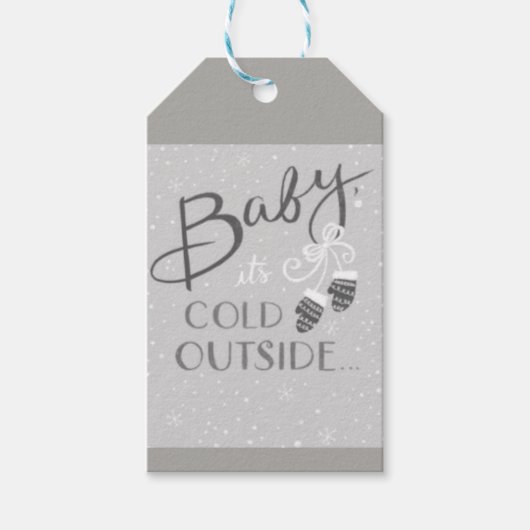Baby zijn koude buiten Gift Label Cadeaulabel (Voorkant)