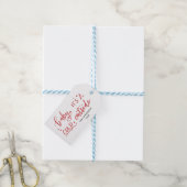 Baby zijn koude buiten handgeschreven rode script cadeaulabel (Met Touw)