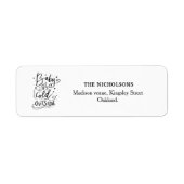 Baby zijn koude buiten handgeschreven script etiket (Voorkant)